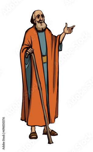 Ancient Jewish preacher. Vector drawing