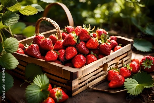 The strawberries glisten with dew, making them look even more tempting