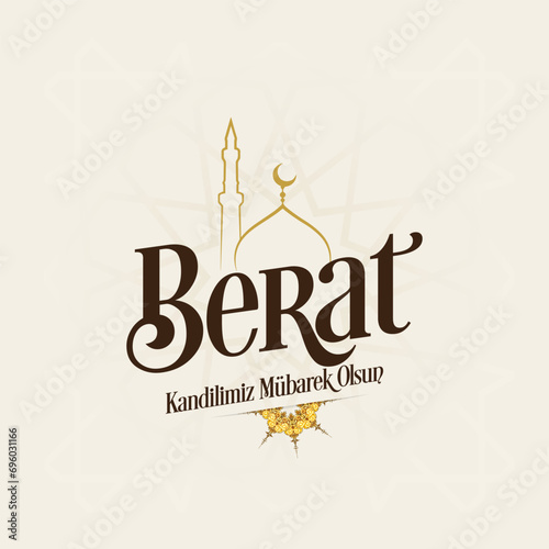 Berat Kandili. Translation: islamic holy night, vector
