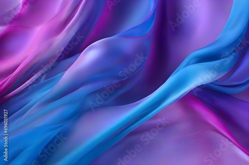 Wallpaper Mural Abstract background of smooth flowing silk with soft wave of raspberry & shades of blue colors Torontodigital.ca