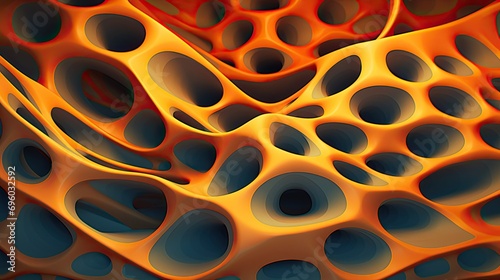 Porous material with holes in the surface. A background for a scientific and chemical concept.