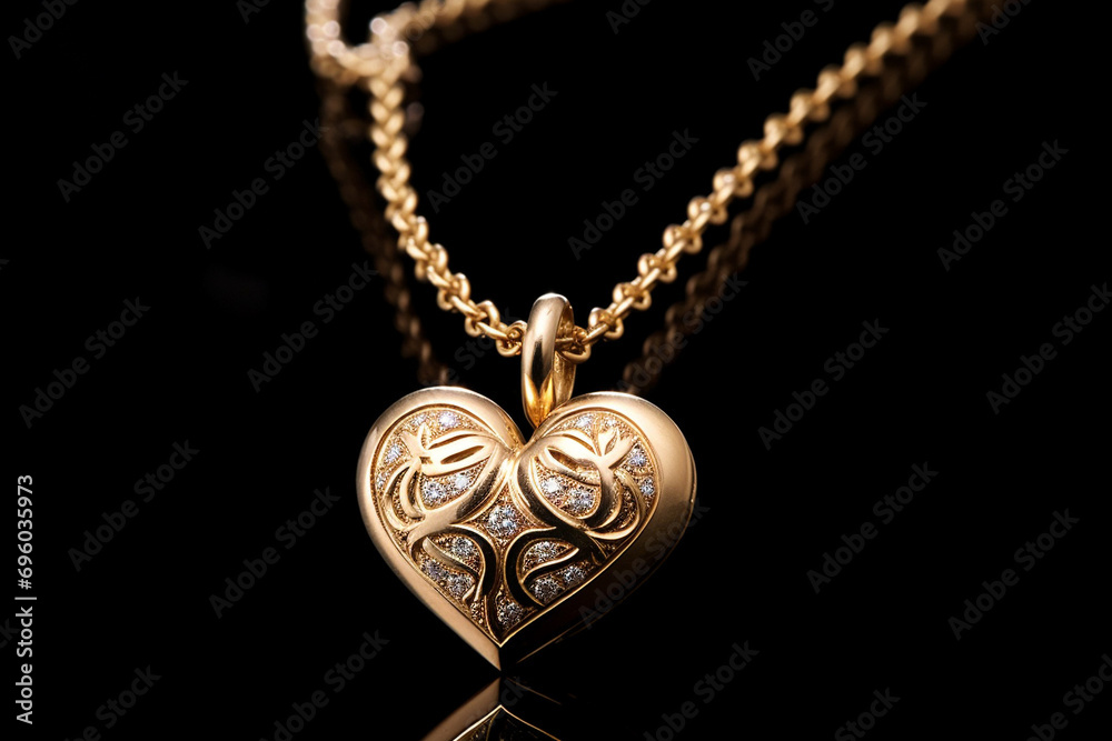 Elegant Gold Necklace with Heart Pendant Elegant Gold Necklace with Heart Pendant
