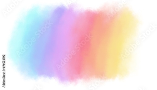 Rainbow watercolor strokes in pastel colors.