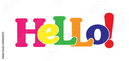 Banner with the inscription HELLO!. Autumn colors. Lettering for decoration and design
