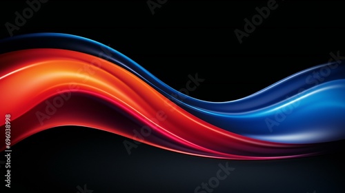 An abstract background with a flowing wave pattern in various colors, suggesting motion and dynamism