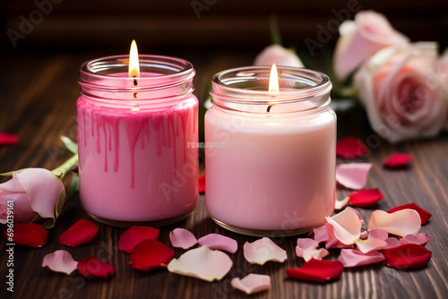 Romantic Valentine's Day Scented Candles in Rose and Vanilla