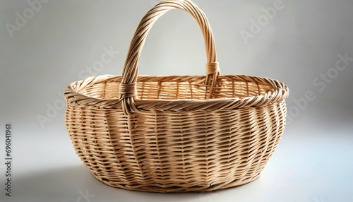 wicker basket on white background