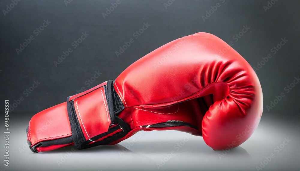 red leather boxing glove isolated