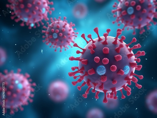 Coronavirus Covid 19 virus cell. Science background.