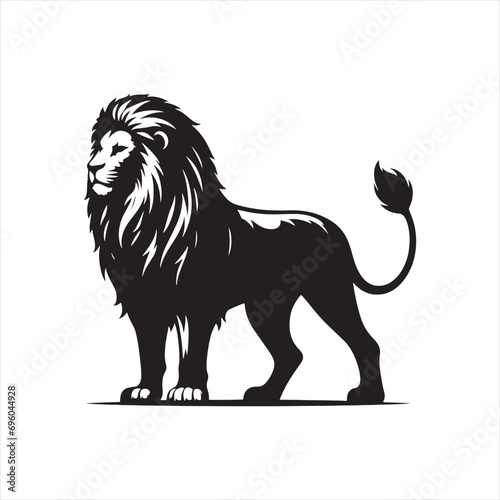 Lion Silhouette  Intricate and Striking Vector Artwork Celebrating the Majesty of the Jungle Monarch - Minimallest lion black vector Silhouette 