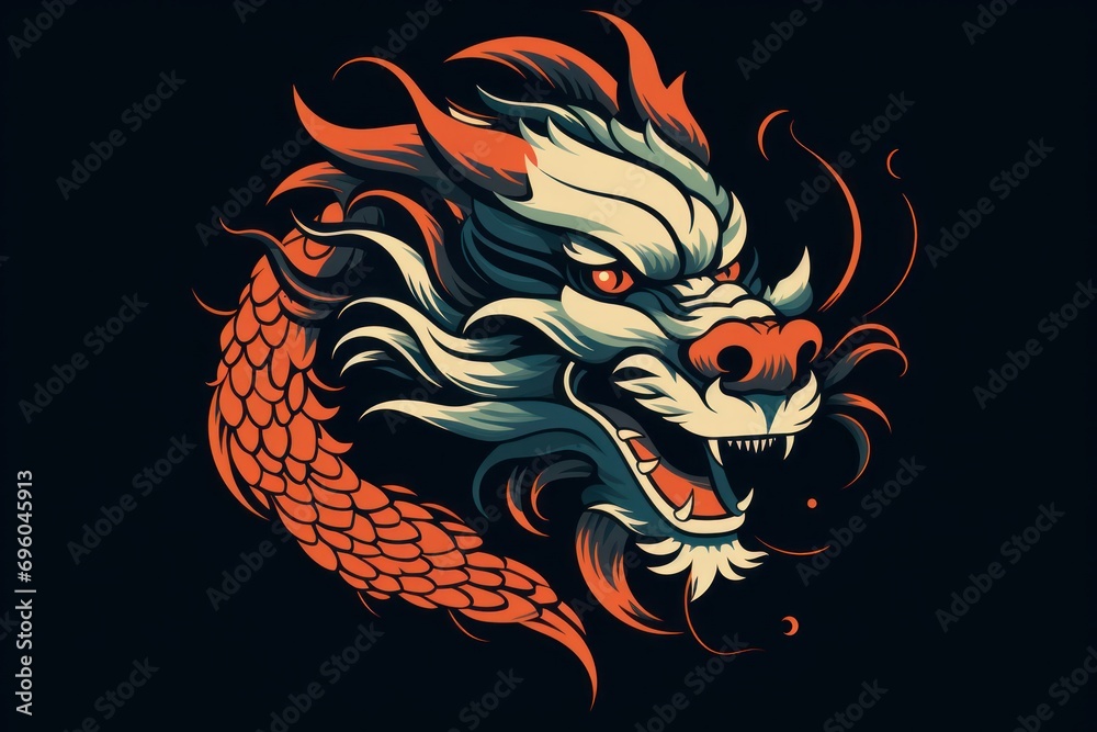 Festive Dragon in Traditional Chinese Celebration,Majestic Chinese New Year Dragon.AI generated.