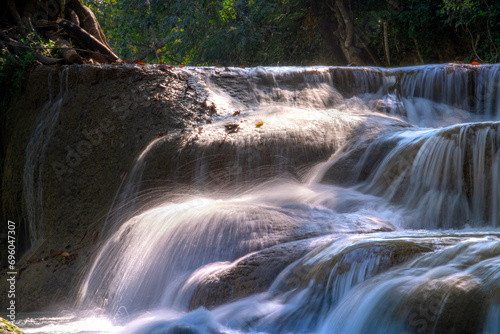 Chet Sao Noi Waterfall, or Seven Little Girls waterfall, a seven tiers of small and beautiful waterfall in Namtok Chet Sao Noi National Park, Saraburi photo