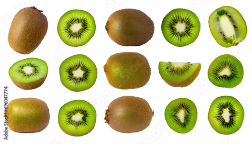 Delicious ripe kiwi fruits cut out  photo