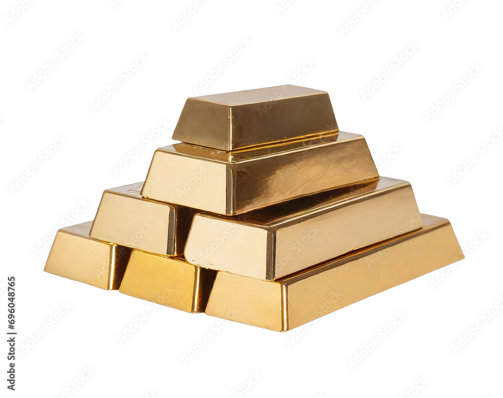 Gold bars stacks - isolated