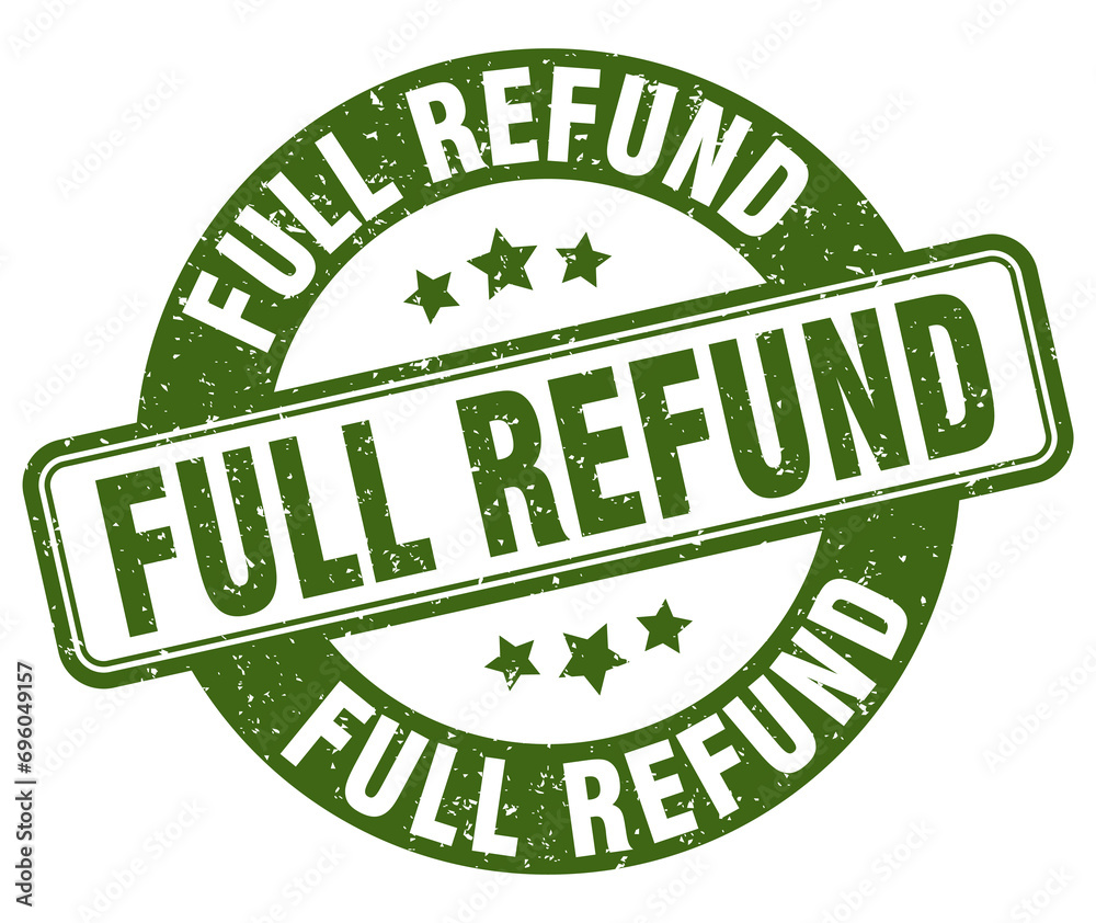 full refund stamp. full refund label. round grunge sign full refund stamp. full refund label. round grunge sign