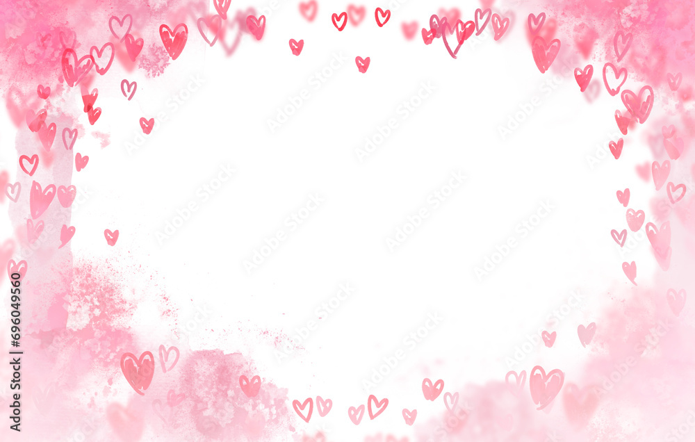 Red Valentine's Day abstract painted background. PNG transparent illustration