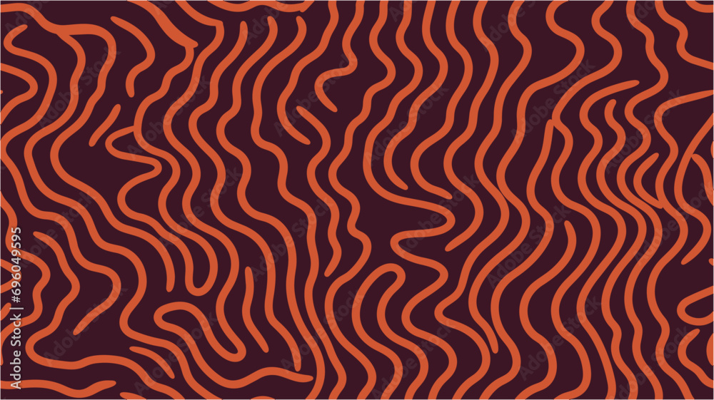 Minimal style. Food abstract wallpaper pattern with waved stripes. Doodle style. 80s 90s style. Retro psychedelic background for social media post. Wavy vintage psychedelic wallpaper. Seamless.
