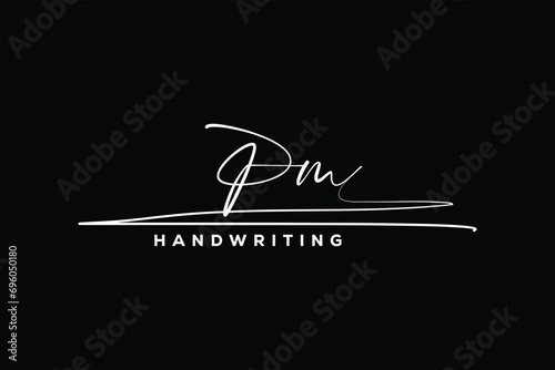 PM initials Handwriting signature logo. PM Hand drawn Calligraphy lettering Vector. PM letter real estate, beauty, photography letter logo design.