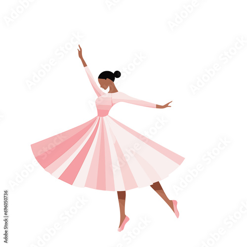 woman  dancer in a pink shades dress