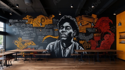 Bold typographic mural paying homage to Black poets and their impactful words