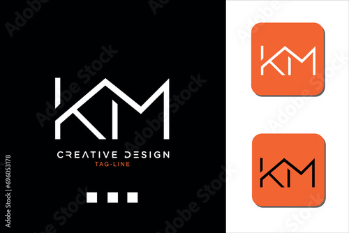Alphabet Letters KM or MK Logo Monogram photo