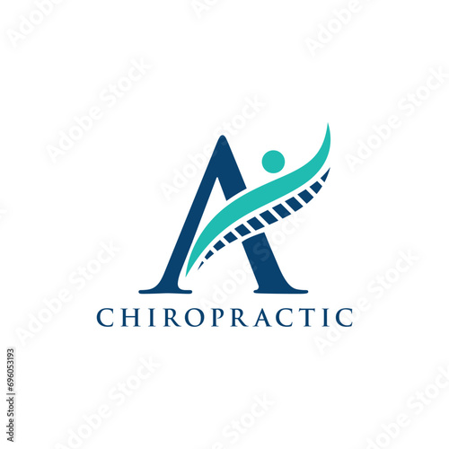 initial Letter A Chiropractic Logo