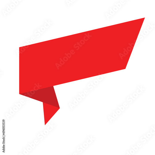 Red vector banners with shadow, speech bubble style, space for your text. Empty blank speech bubble label set, blank banner sign vector EPS10.bundle.