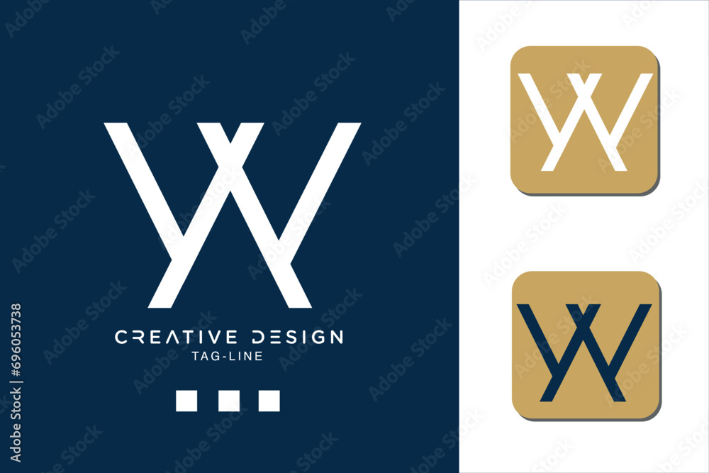 Alphabet letters WA or AW logo monogram Alphabet letters WA or AW logo monogram
