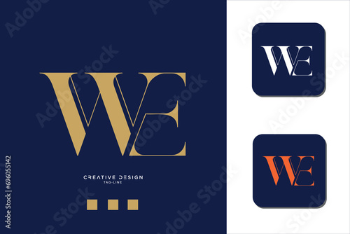 Alphabet letters WE or EW logo monogram