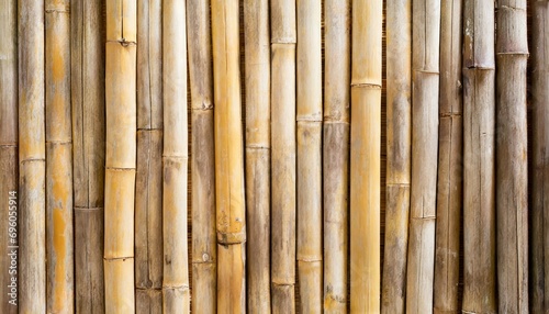 old bamboo plank fence texture for background