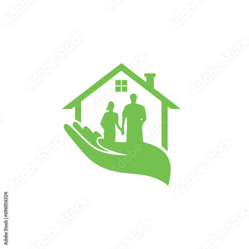  home logo design home care elderly logo vector 