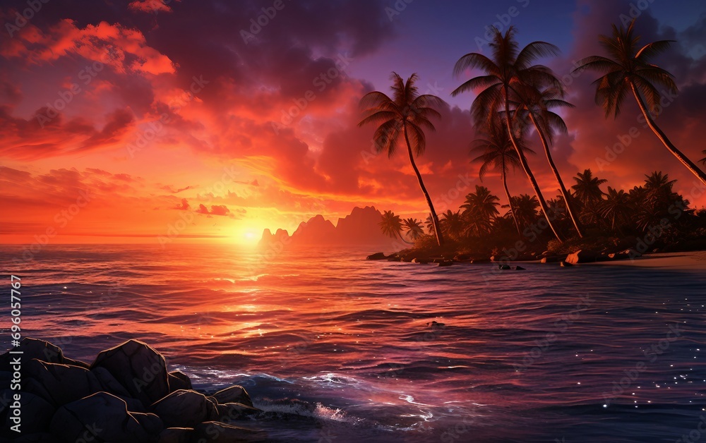 Palm Trees and the Tropical Island Sunset Vibe.