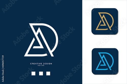DA or AD Alphabet Letters Logo Monogram
