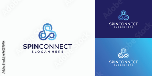Rotating connection circle logo design