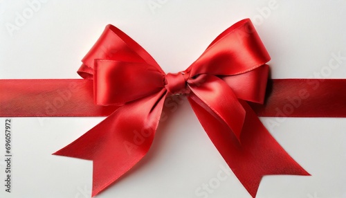 red bow and ribbon on white