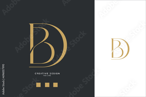 Alphabet Letters DB or BD Logo Monogram