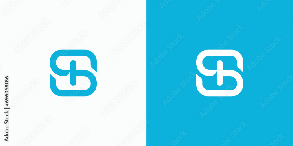 Plus sign S letter logo design - obrazy, fototapety, plakaty 