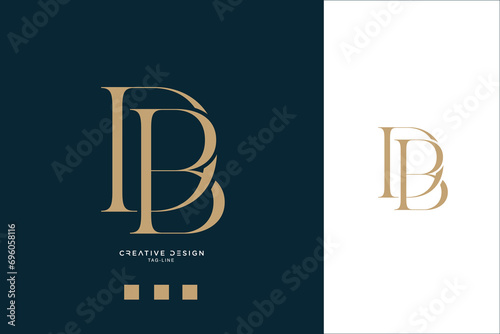 Alphabet Letters DB or BD Logo Monogram