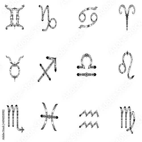 zodiac & constellations clipart PNG Vektor Symbol Ornamente Nacht Sterne Magie Sublimationsdatei png Dateien Sternenbilder Sternkreis
