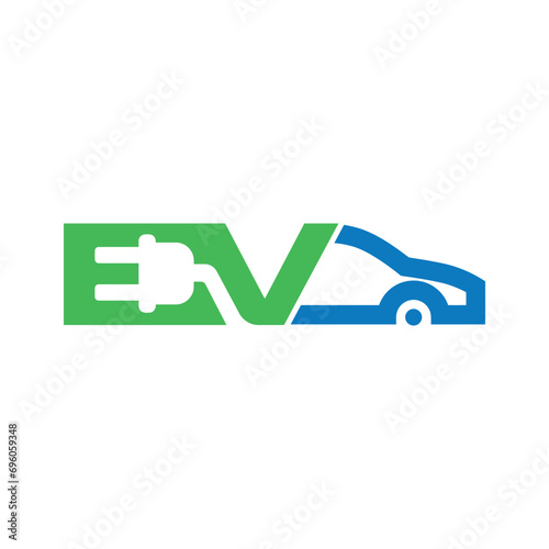 EV car electric vehicle charger logo icon vector