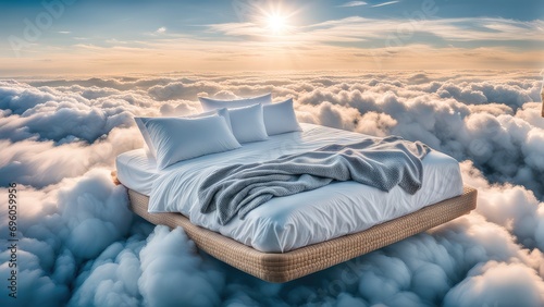 A bed in the clouds. A good dream