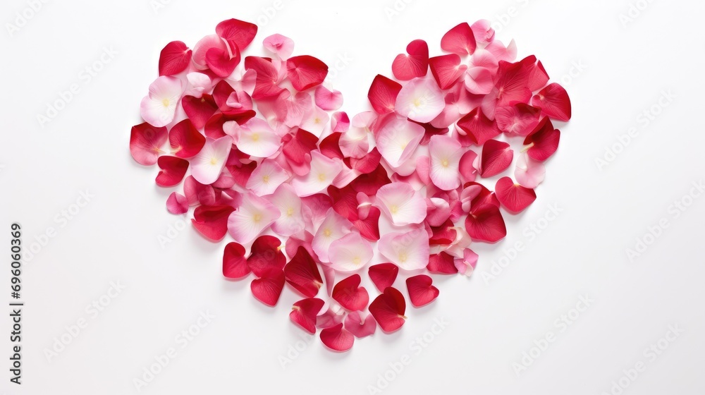 heart symbol made of flowers and leaves on a white background, forming a romantic design and capturing the essence of love in nature. heart symbol made of flowers and leaves on a white background, forming a romantic design and capturing the essence of love in nature.