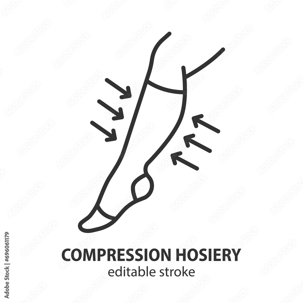 Fotografia Leg with compression stocking line icon