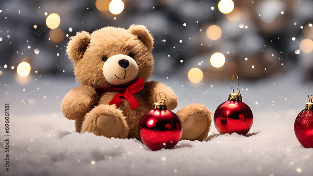 Teddy Bear with Christmas Ornaments Teddy Bear with Christmas Ornaments