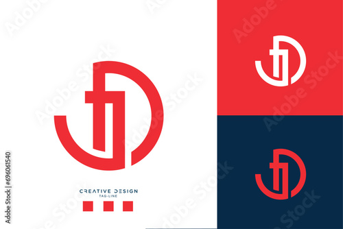Alphabet Letters DJ or JD Logo Monogram