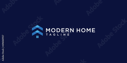 colorful home logo design template. Minimalist and luxury building logo vector