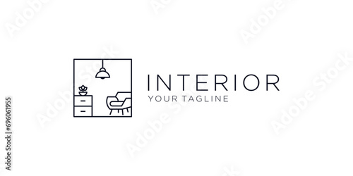 Creative interior real estate minimalist design logo design inspiration