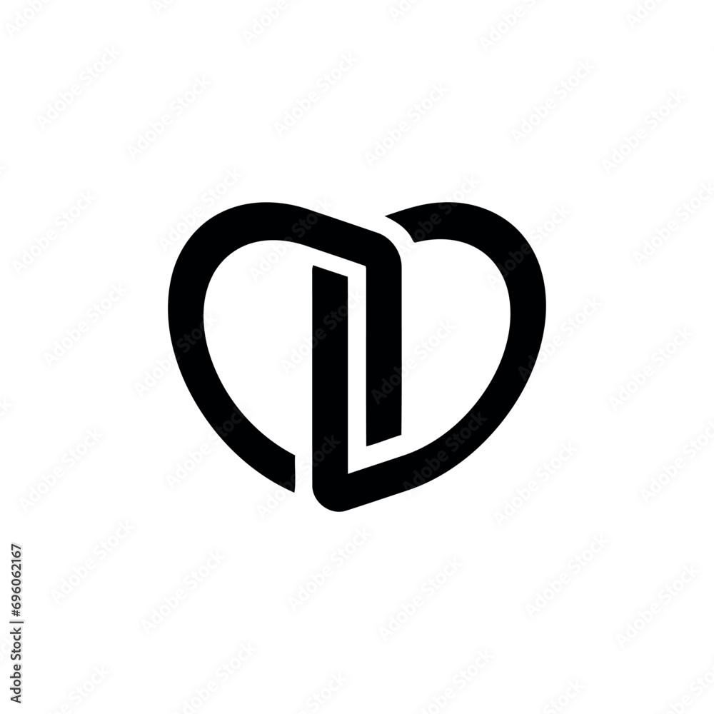 Creative DD heart logo icon design Creative DD heart logo icon design