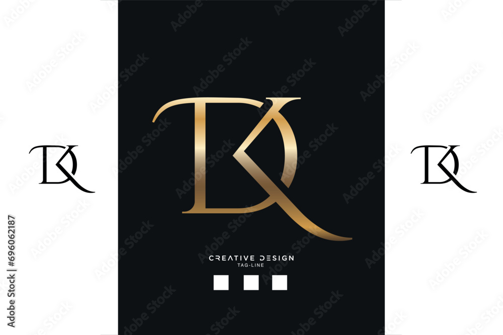 Alphabet Letters DK or KD Logo Monogram - obrazy, fototapety, plakaty 