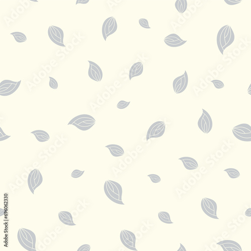 seamless repeat pattern with simple silver gray floral motifs on a ivory background perfect for fabric, scrap booking, wallpaper, gift wrap projects
